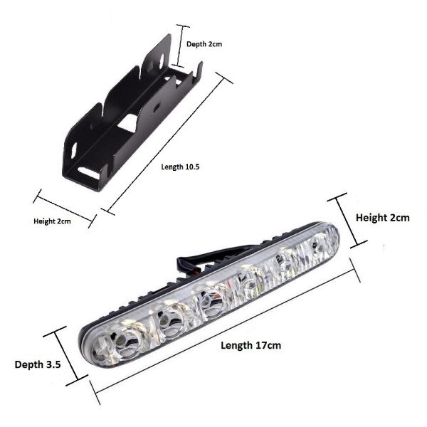 DRL dienos šviesų žibintai 170mm