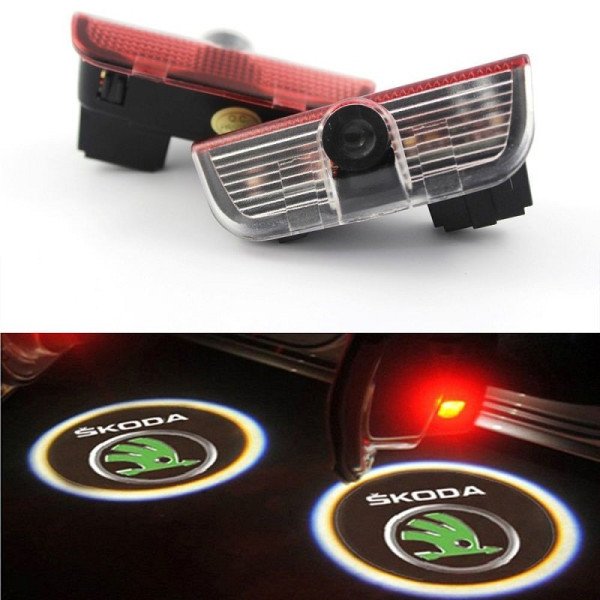Skoda 3D LED Durų Logotipai