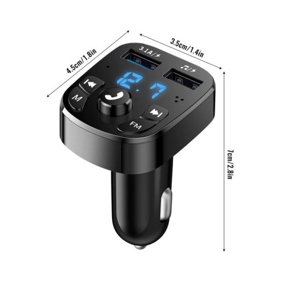 Automobilinis FM Moduliatorius / Laisvų Rankų Įranga / Bluetooth / USB / SD / 3.1A PRO