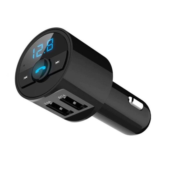 Automobilinis FM Moduliatorius / Laisvų Rankų Įranga / Bluetooth / USB / Apvalus