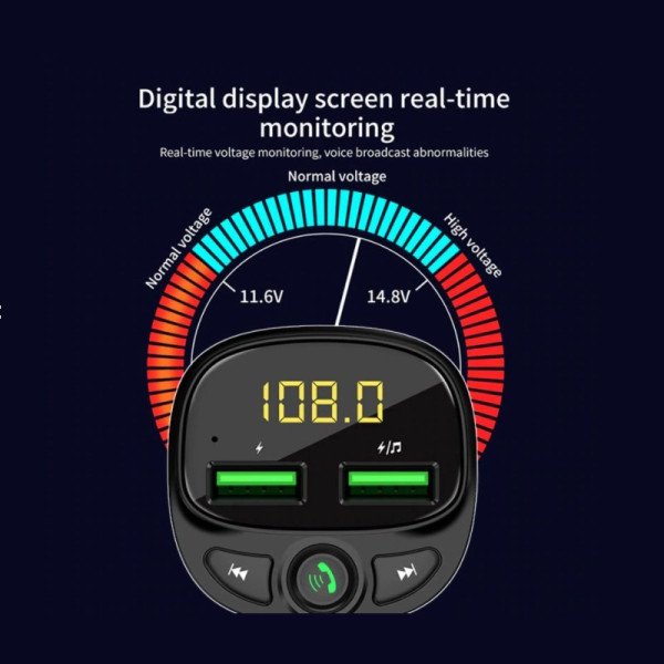 Automobilinis FM Moduliatorius / Laisvų Rankų Įranga / Bluetooth / USB / TF / 3.1A PRO