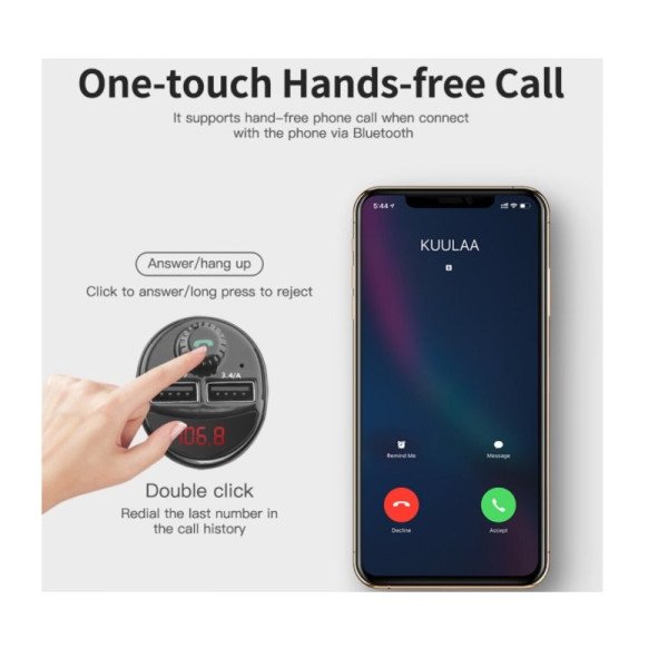 Automobilinis FM Moduliatorius / Laisvų Rankų Įranga / Bluetooth / USB / SD / 3.4A PRO