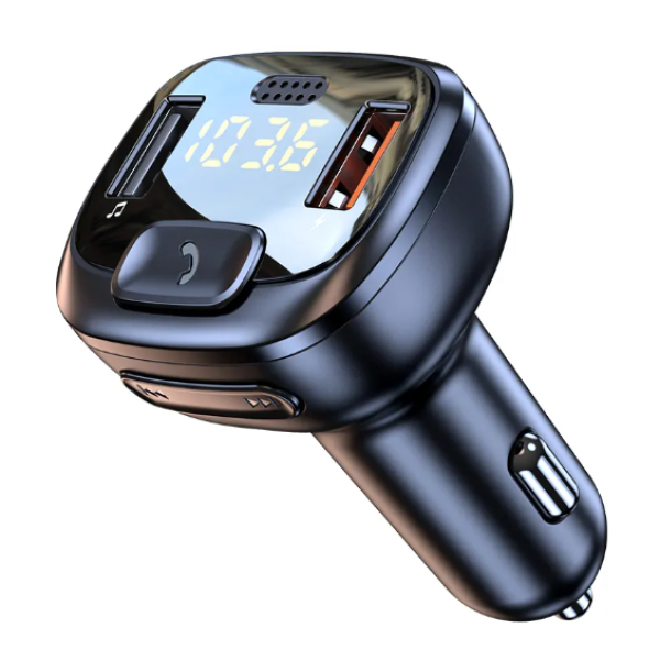 Automobilinis FM Moduliatorius / Laisvų Rankų Įranga / Bluetooth / USB / SD / Apvalus