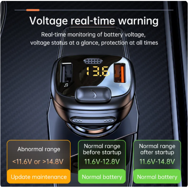 Automobilinis FM Moduliatorius / Laisvų Rankų Įranga / Bluetooth / USB / SD / Apvalus