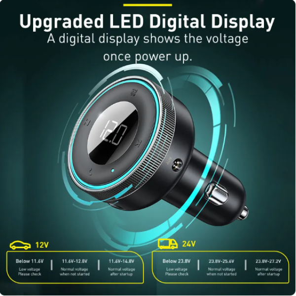 Automobilinis FM Moduliatorius / Laisvų Rankų Įranga / Bluetooth / USB / MP3 / 3.4A