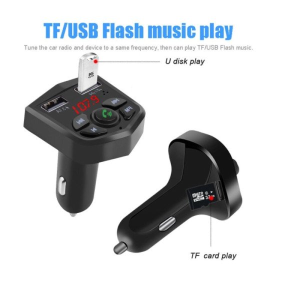 Automobilinis FM Moduliatorius / Laisvų Rankų Įranga / Bluetooth / USB / TF / 3.1A