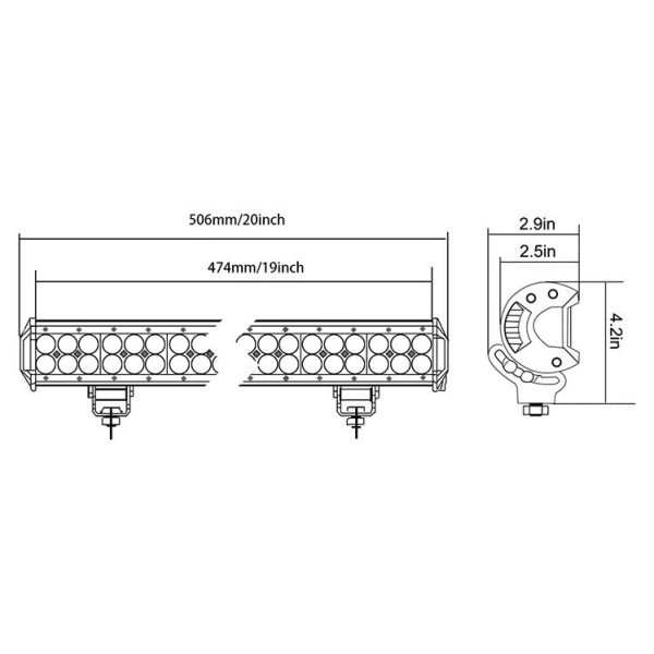 LED BAR Žibintas 126W 12-24V COMBO 51cm