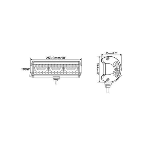LED BAR Žibintas 180W 12-24V COMBO 26cm