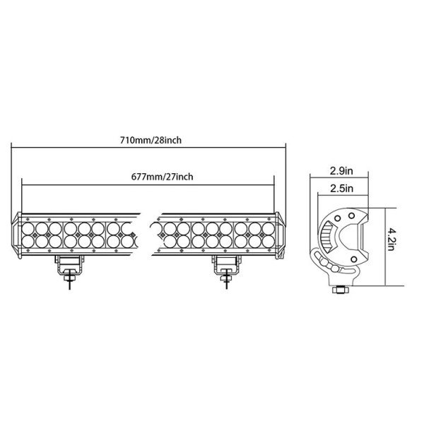 LED BAR Žibintas 180W 12-24V COMBO 71cm