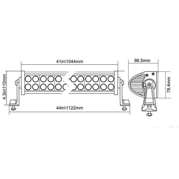 LED BAR Žibintas 240W 12-24V COMBO 107cm