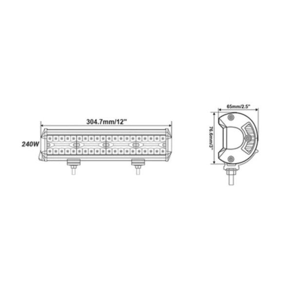 LED BAR Žibintas 240W 12-24V COMBO 31cm