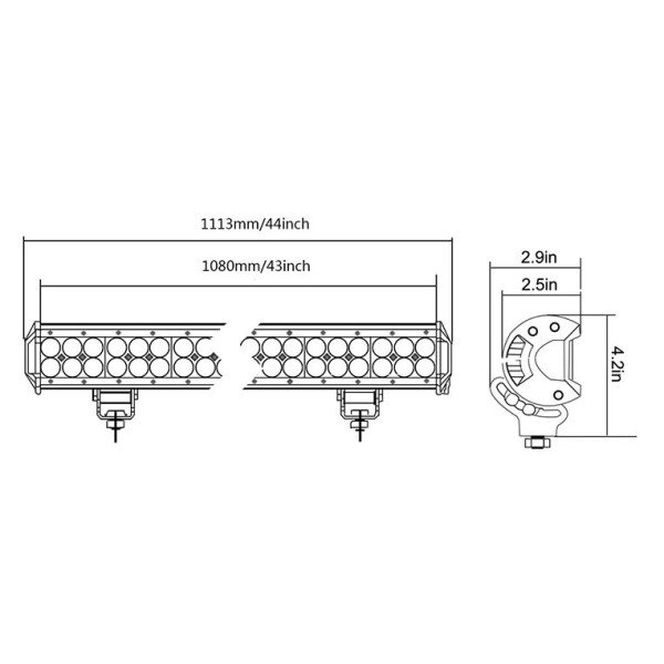 LED BAR Žibintas 288W 12-24V COMBO 115cm