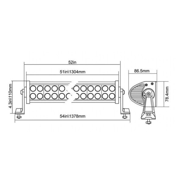 LED BAR Žibintas 300W 12-24V COMBO 133cm