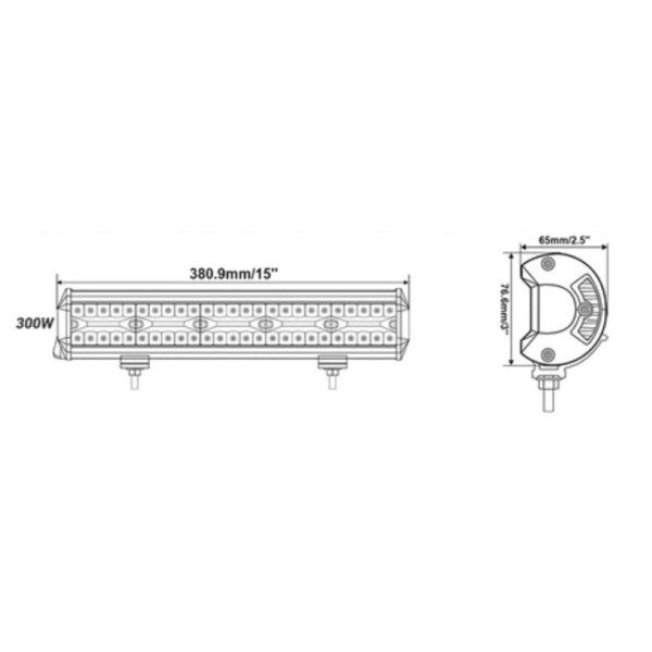 LED BAR Žibintas 300W 12-24V COMBO 38cm