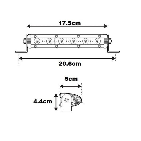 LED BAR Žibintas 30W 12-24V FLOOD 17.5CM