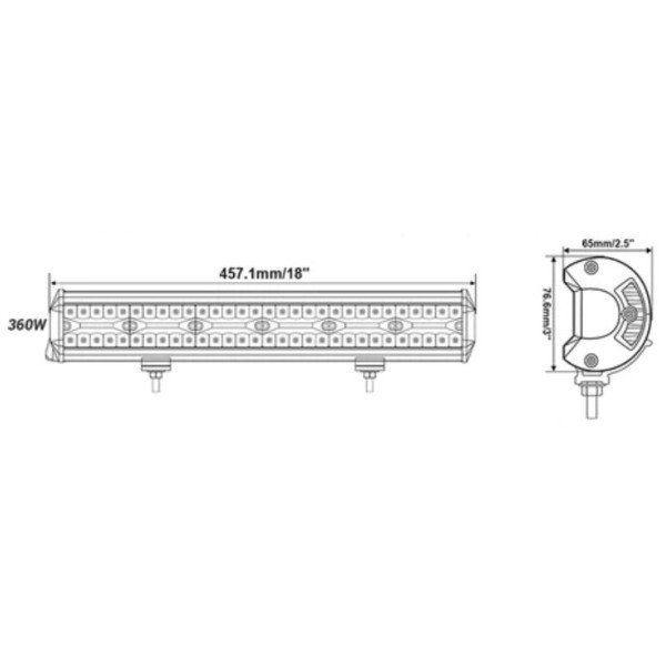 LED BAR Žibintas 360W 12-24V COMBO 46cm