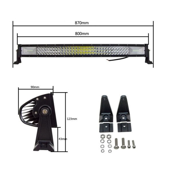 LED BAR Žibintas 405W Lenktas  12-24V COMBO 80cm