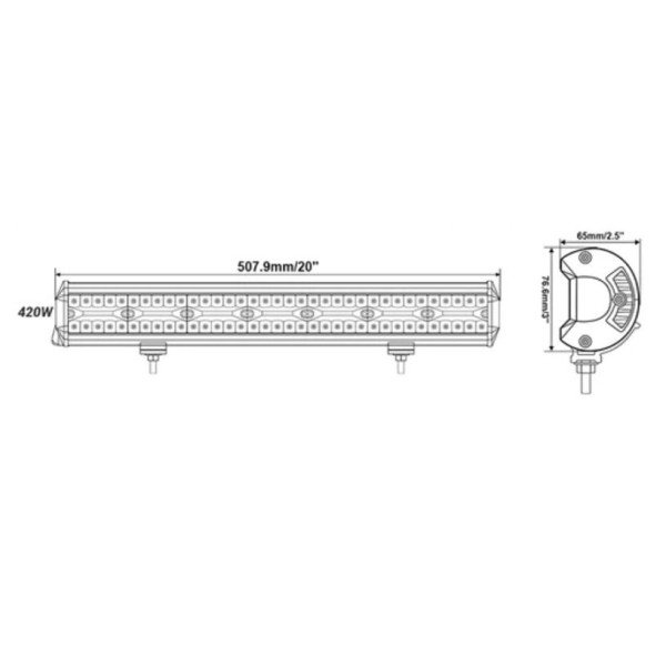 LED BAR Žibintas 420W 12-24V COMBO 51cm