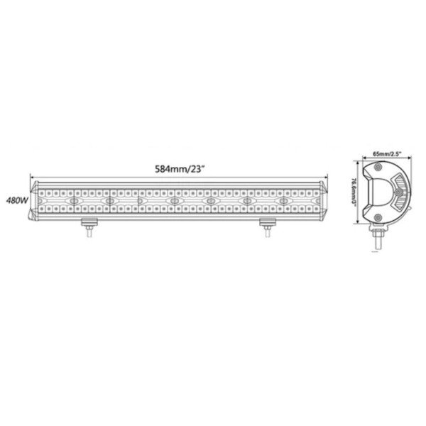 LED BAR Žibintas 480W 12-24V COMBO 59cm