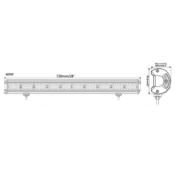 LED BAR Žibintas 600W 12-24V COMBO 72cm