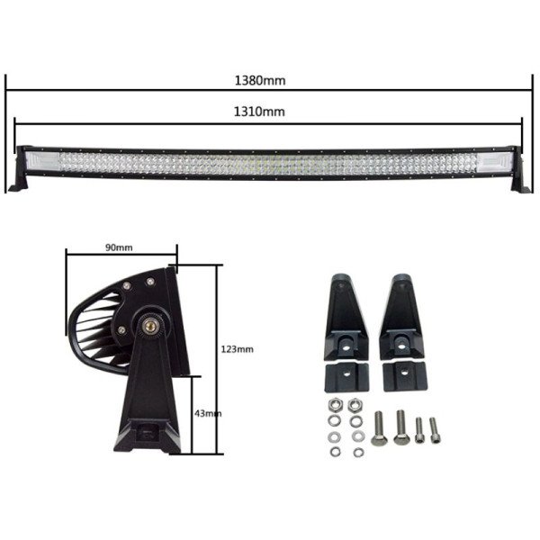 LED BAR Žibintas 675W Lenktas 12-24V COMBO 131cm