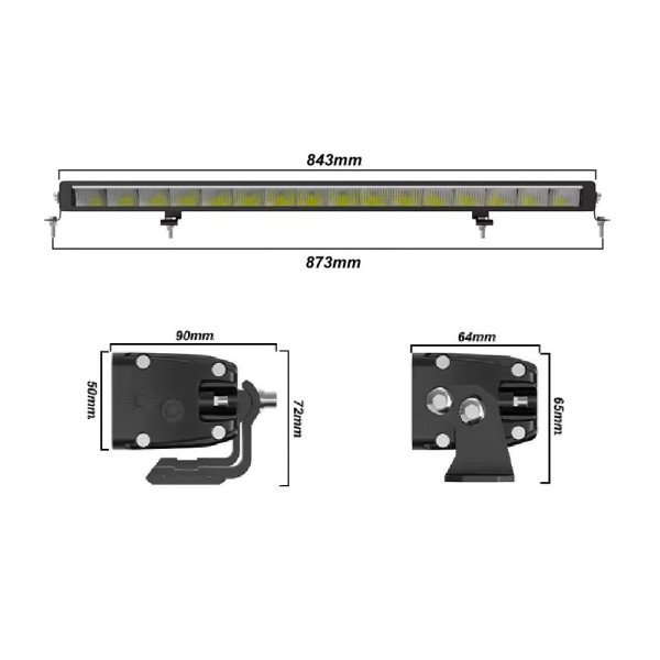 LED BAR Žibintas 160W SLIM DRL Sertifikuotas ( E9 HR PL R112 ) COMBO 85CM