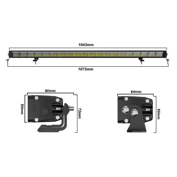 LED BAR Žibintas 200W SLIM DRL Sertifikuotas ( E9 HR PL R112 ) COMBO 105CM