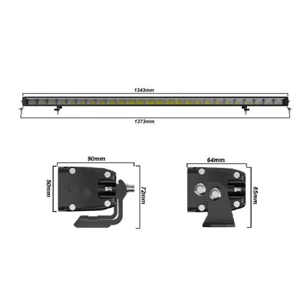 LED BAR Žibintas 260W SLIM DRL Sertifikuotas ( E9 HR PL R112 ) COMBO 135CM