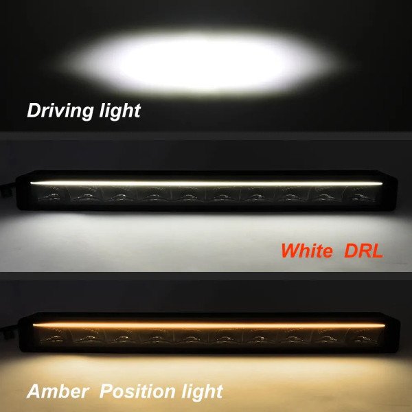 LED BAR Žibintas 100W SLIM DRL Sertifikuotas ( E9 HR PL R112 ) COMBO 55CM