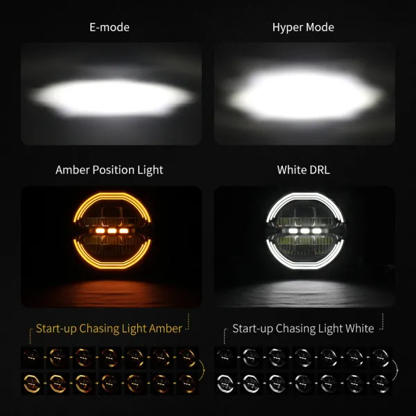 LED darbo žibintas DRL 9600LM 120w su Artimų/Tolimų Funkcija