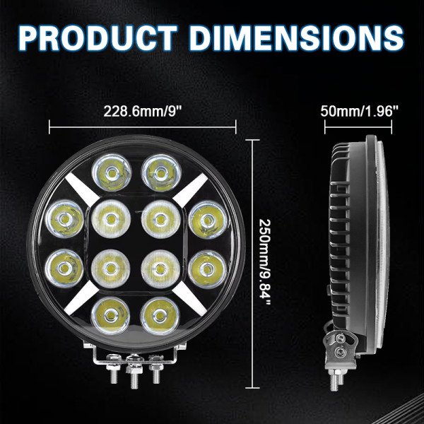 LED darbo žibintas 120W 12000LM DRL Sertifikuotas ( E9 HR PL R112 )