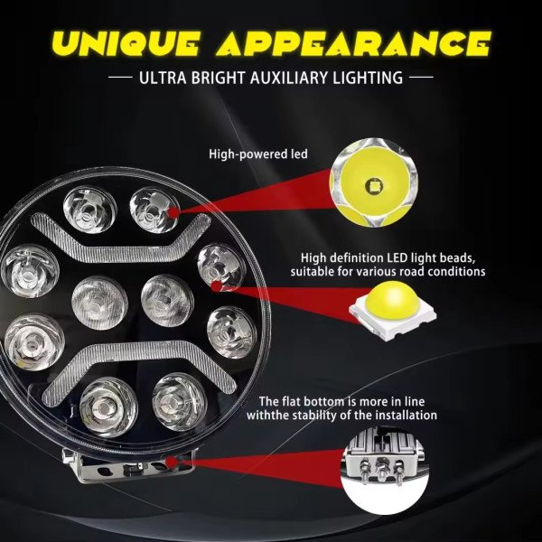 LED darbo žibintas 120W 12000LM DRL Sertifikuotas ( E9 HR PL R112 )