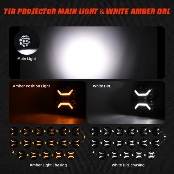 LED darbo žibintas 120W 12000LM DRL Sertifikuotas ( E9 HR PL R112 )
