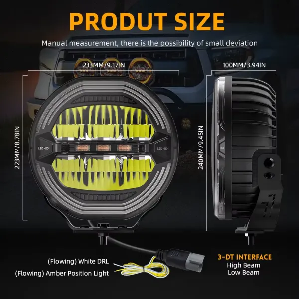 LED darbo žibintas DRL 9600LM 120w su Artimų/Tolimų Funkcija