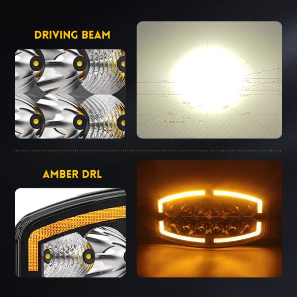 LED darbo žibintas 60W 4200lm DRL Sertifikuotas ( E9 HR PL R112 )