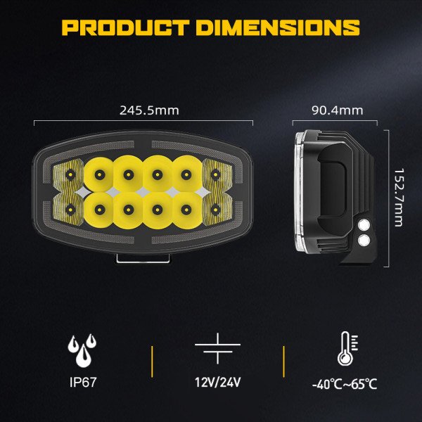 LED darbo žibintas 60W 4200lm DRL Sertifikuotas ( E9 HR PL R112 )