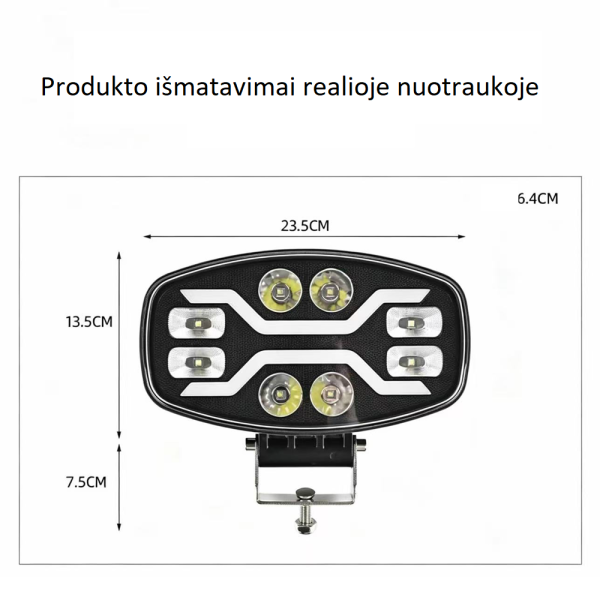 LED darbo žibintas 60W 4200lm DRL su Artimų/Tolimų Funkcija