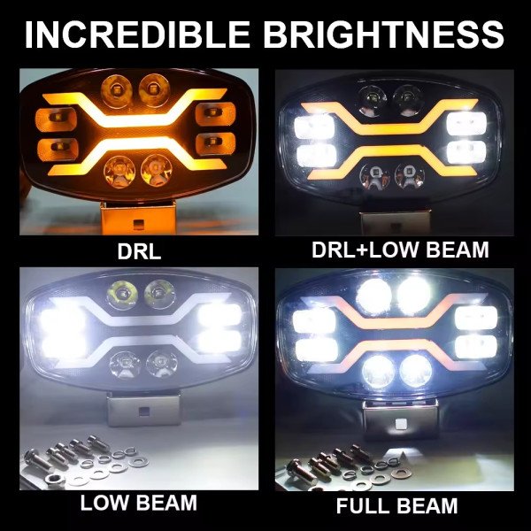LED darbo žibintas 60W 4200lm DRL su Artimų/Tolimų Funkcija