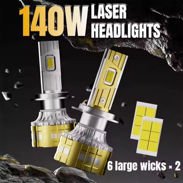 HB4 / 9006 LED 140W Laser Lemputės 28000LM CANBUS 12-24V, priekiniams žibintams