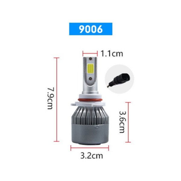 HB4 / 9006 COB LED lemputės 12-24V, 36W priekiniams žibintams