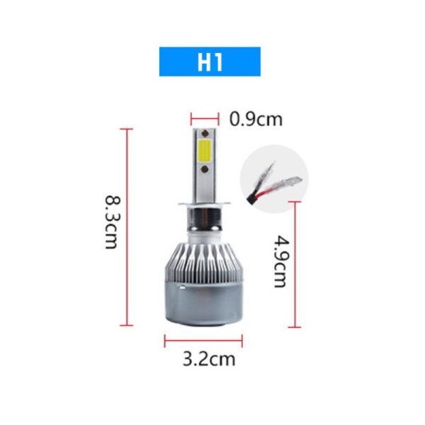 H1 COB LED lemputės 12-24V, 36W priekiniams žibintams