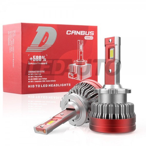 D2S/D2R LED +580% Lemputės 12000LM CANBUS 12-24V, 35W priekiniams žibintams