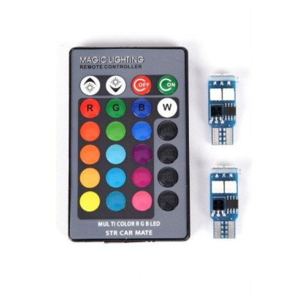 RGB T10 6 SMD - 12v led lempučių komplektas