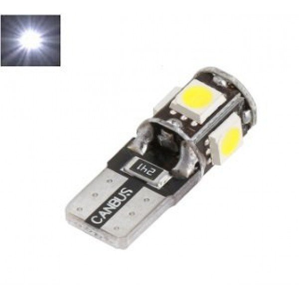LED Lemputė CANBUS T10 / W5W 5 - LED