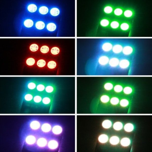 RGB T10 , 12 SMD - 12v led lempučių komplektas