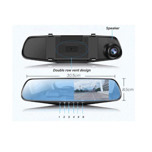 Vaizdo registratorius veidrodis DVR FULL HD 1080P