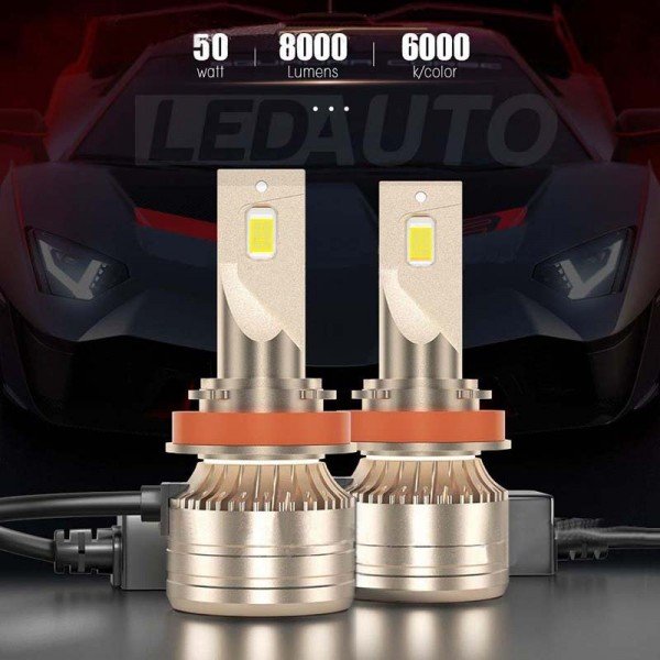 H3 LED +350% Lemputės 8000LM CANBUS 12-24V, 50W priekiniams žibintams