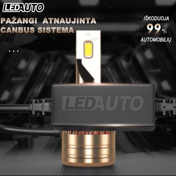 HB3 / 9005 LED +350% Lemputės 8000LM CANBUS 12-24V, 50W priekiniams žibintams