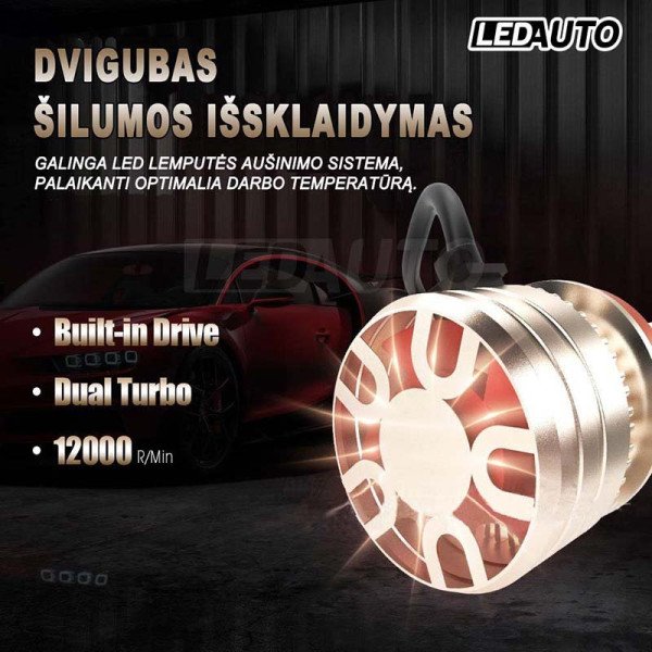 HB3 / 9005 LED +350% Lemputės 8000LM CANBUS 12-24V, 50W priekiniams žibintams